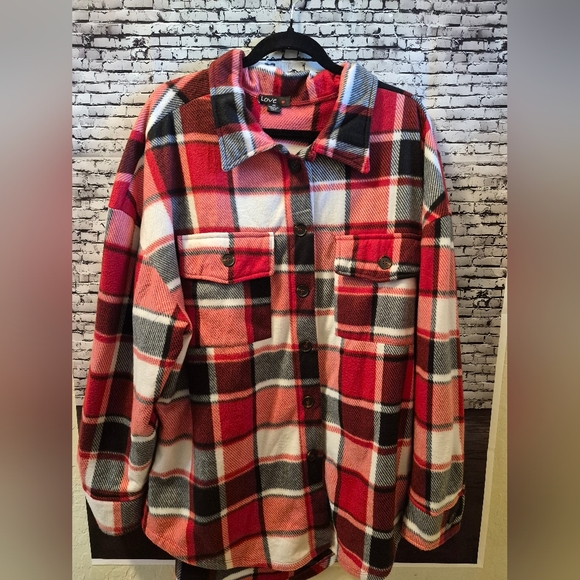 Love Tops - LOVE FLANNEL BUTTON DOWN SHIRT SIZE 4X